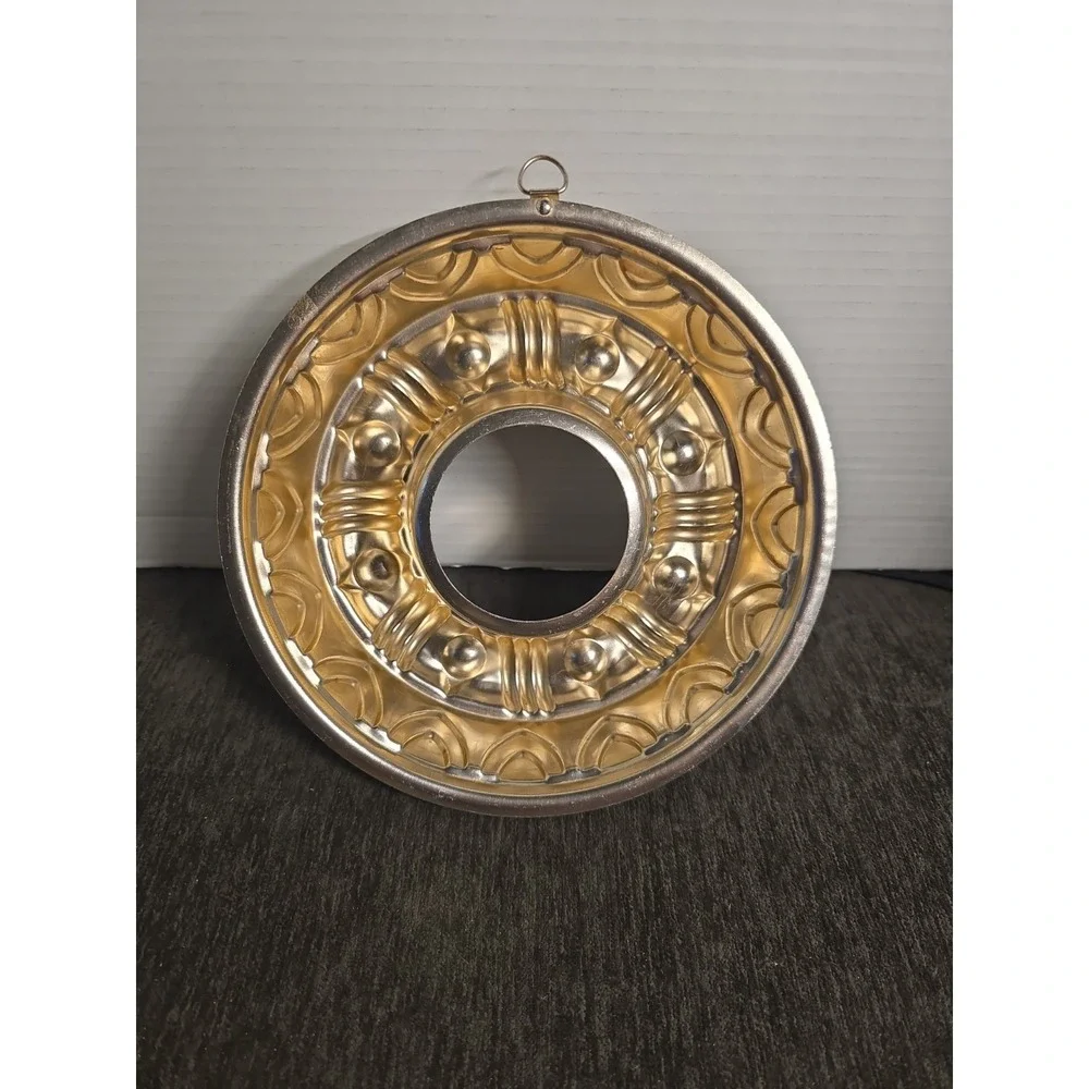 Vintage Jello Mold Bundt Pan Copper Rose Gold Tone Aluminum Wall Hanging
